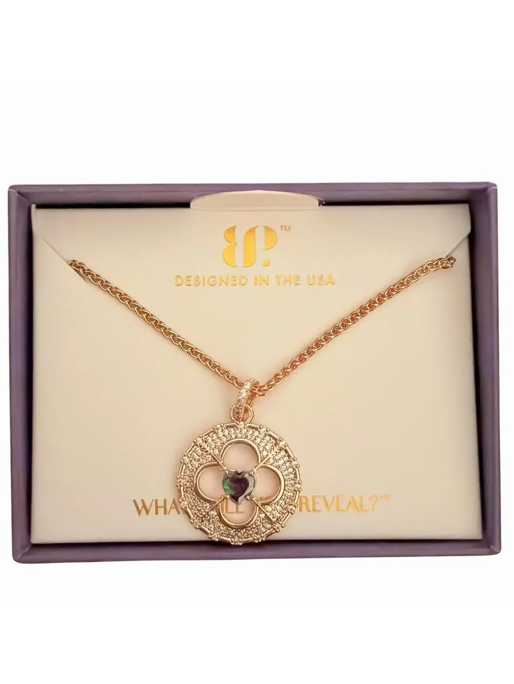 Bomb Party June Heart Clover “Designer Details” NK76173 Alexandrite on Rose Gold